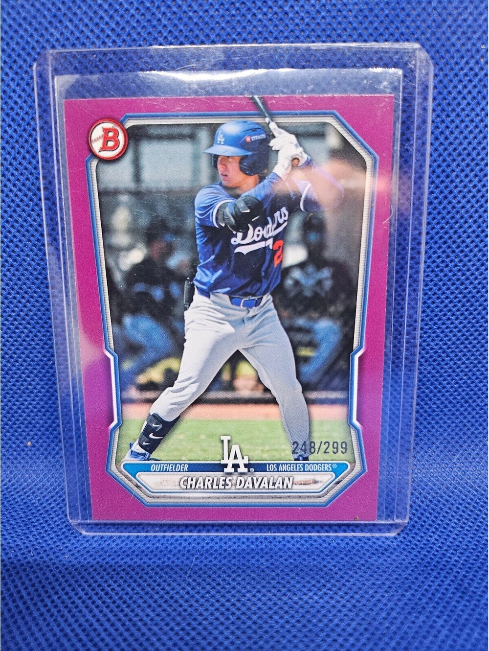 Charles Davalan [Fuchsia Border] #BP-73 - 2026 Bowman Paper Prospect - No. /299